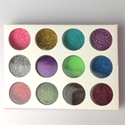 Glitterpakke i assorterede farver - 12 x 3g